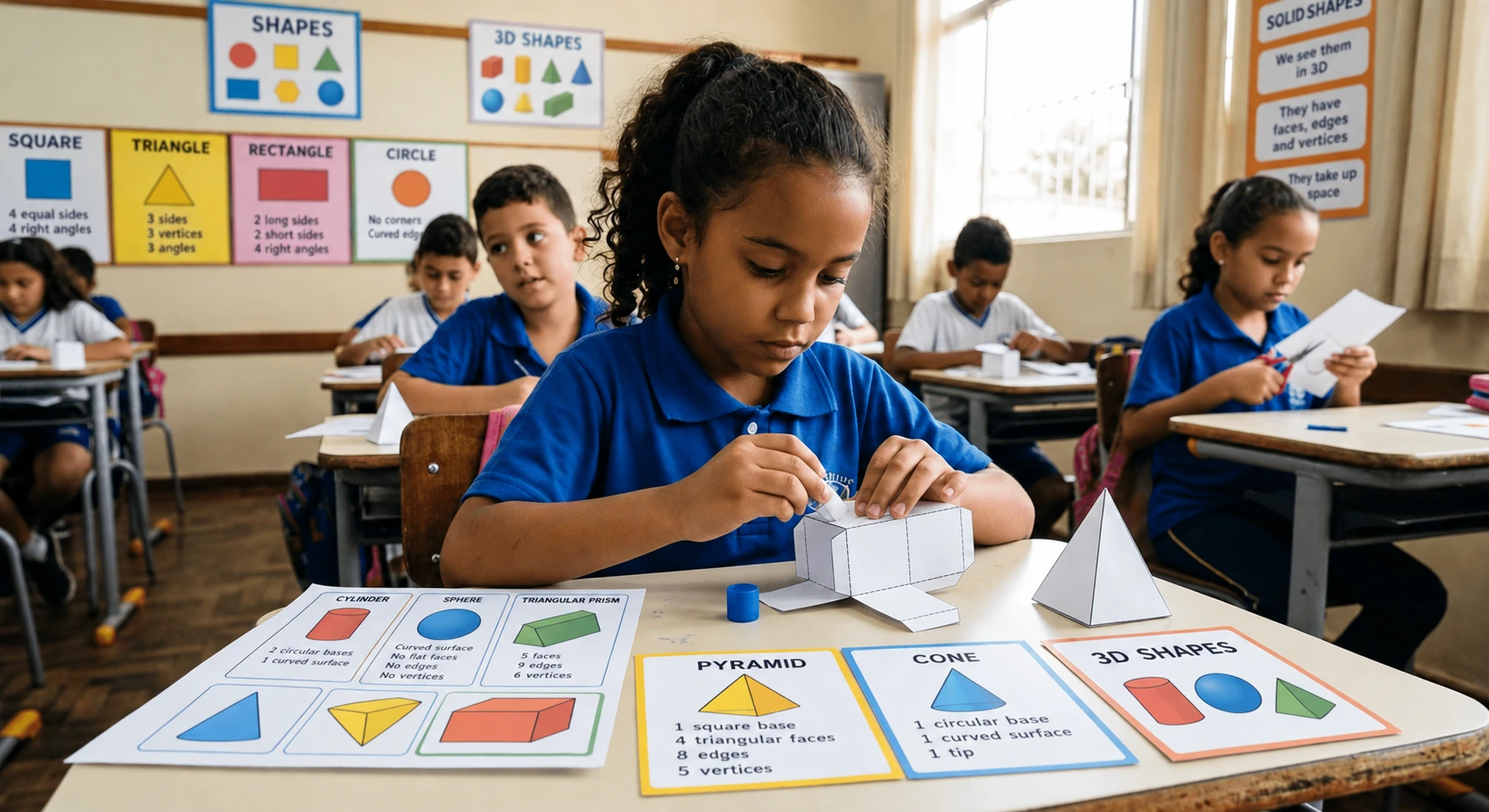 Children using the material in class